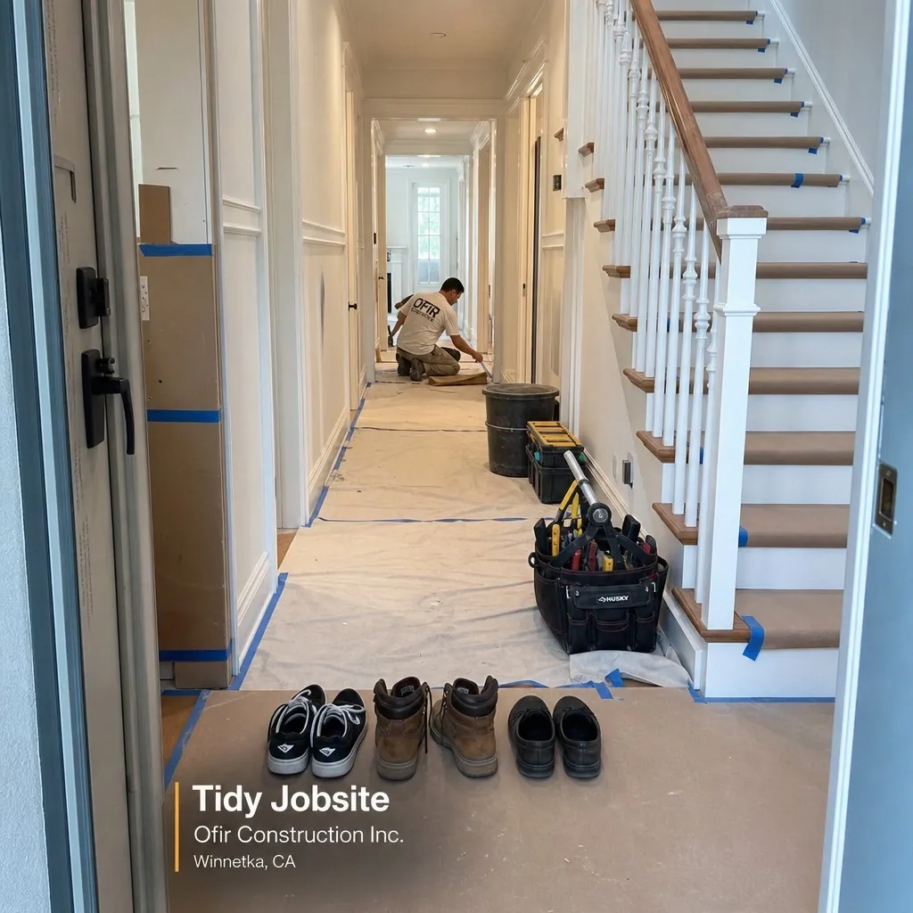 Ofir Construction crew working on a Winnetka job site
